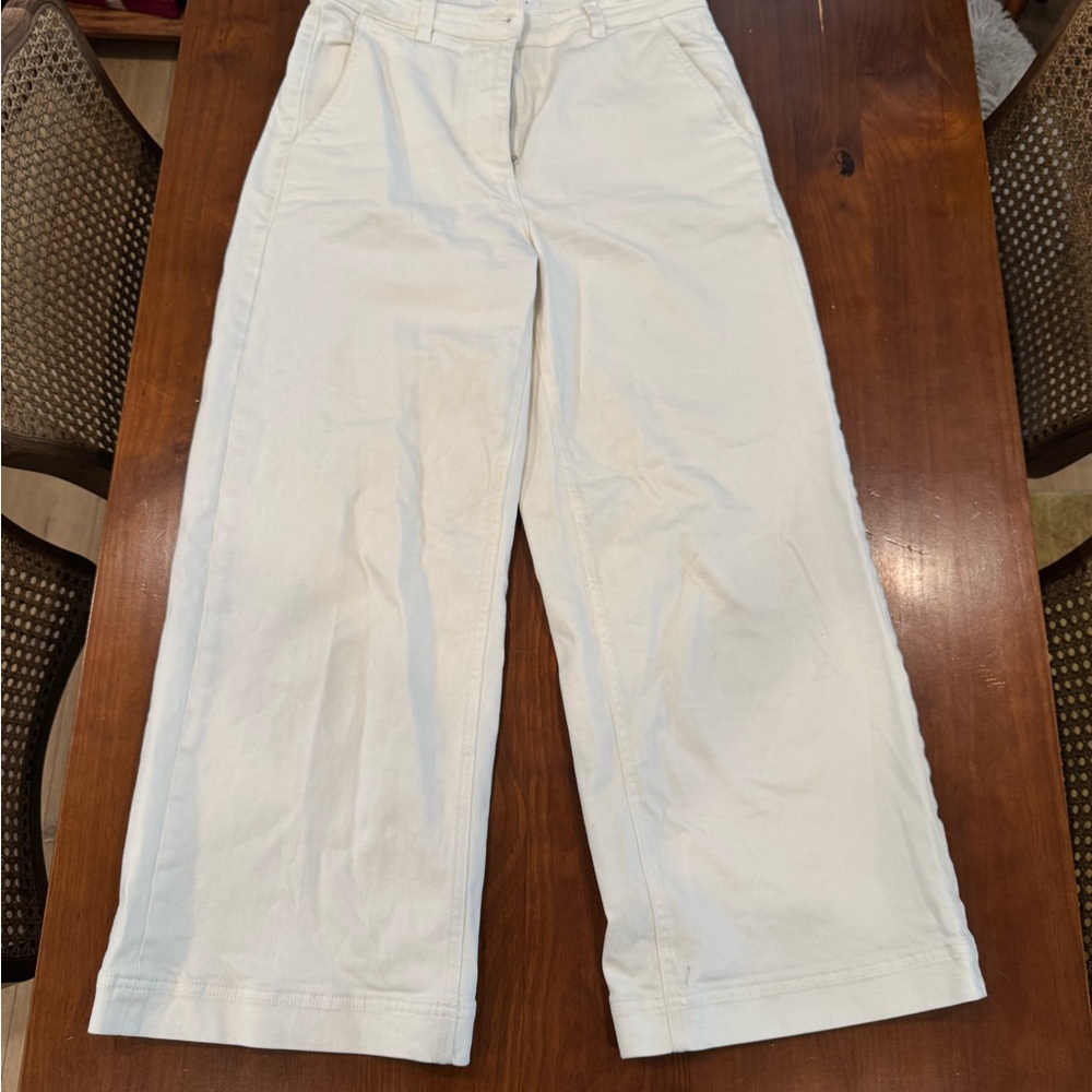 Everlane Cream Wide-Leg Trousers